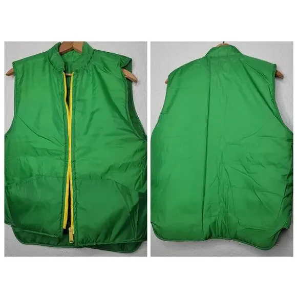 Vintage Unbranded Reversible Retro Striped Unisex Nylon Puffer Vest Pockets✨️L - Picture 15 of 16